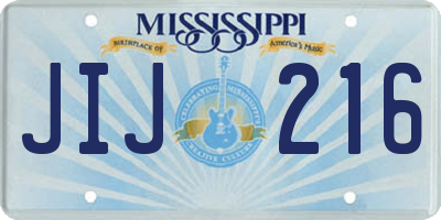 MS license plate JIJ216