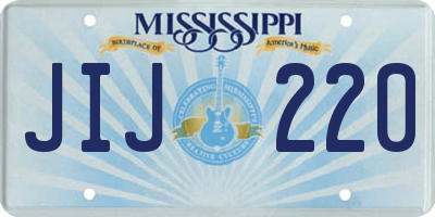 MS license plate JIJ220