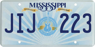 MS license plate JIJ223