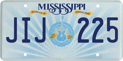 MS license plate JIJ225
