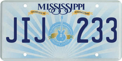 MS license plate JIJ233