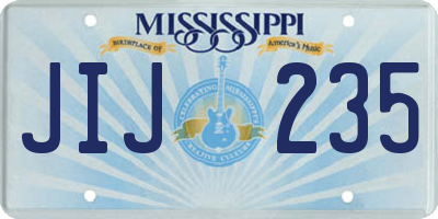 MS license plate JIJ235
