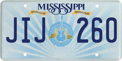 MS license plate JIJ260