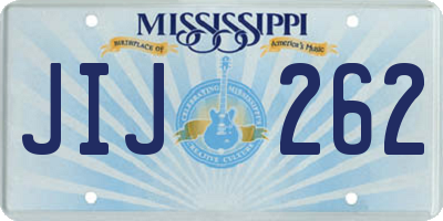 MS license plate JIJ262