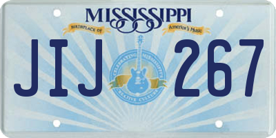 MS license plate JIJ267