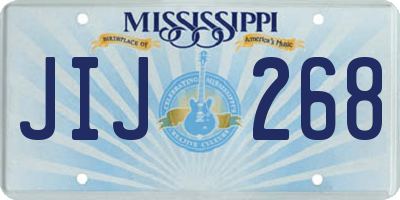 MS license plate JIJ268