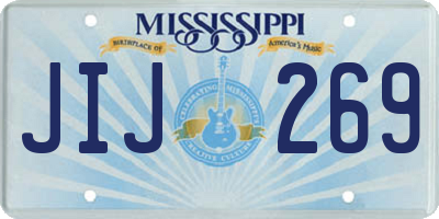 MS license plate JIJ269