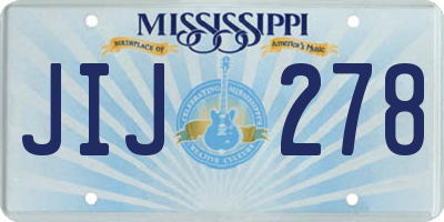 MS license plate JIJ278