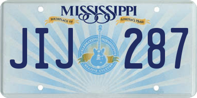 MS license plate JIJ287
