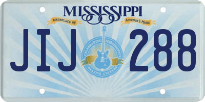 MS license plate JIJ288
