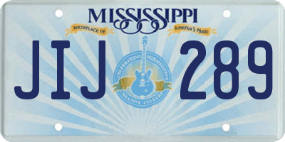 MS license plate JIJ289
