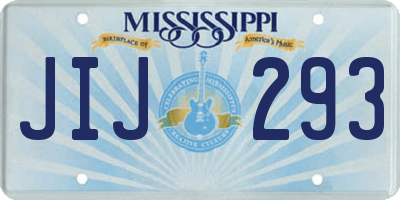 MS license plate JIJ293