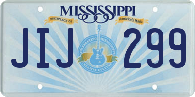MS license plate JIJ299