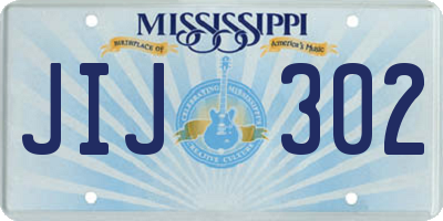 MS license plate JIJ302