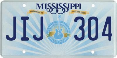MS license plate JIJ304