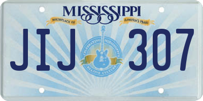 MS license plate JIJ307