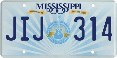 MS license plate JIJ314
