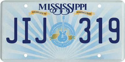MS license plate JIJ319