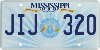 MS license plate JIJ320