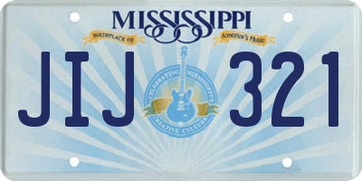 MS license plate JIJ321