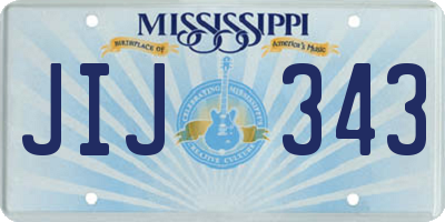 MS license plate JIJ343