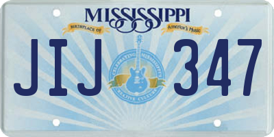 MS license plate JIJ347