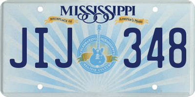 MS license plate JIJ348