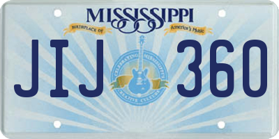 MS license plate JIJ360