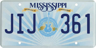 MS license plate JIJ361