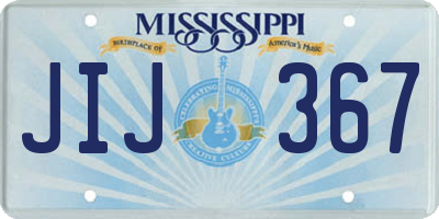 MS license plate JIJ367