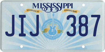 MS license plate JIJ387