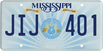 MS license plate JIJ401