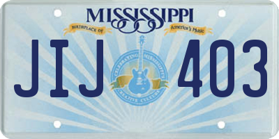 MS license plate JIJ403