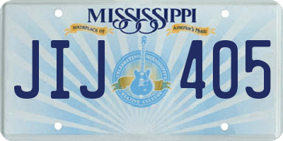 MS license plate JIJ405