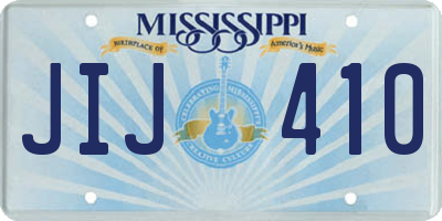 MS license plate JIJ410