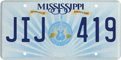 MS license plate JIJ419