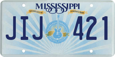 MS license plate JIJ421