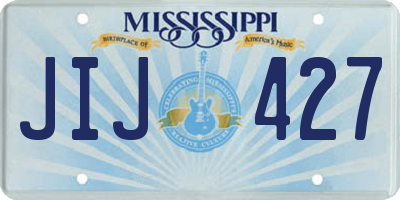 MS license plate JIJ427