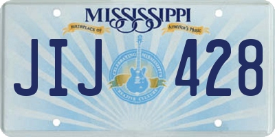 MS license plate JIJ428