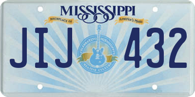 MS license plate JIJ432