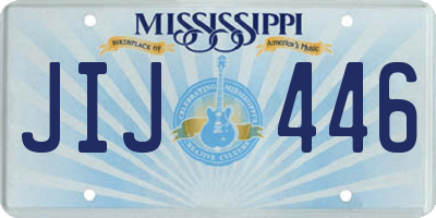 MS license plate JIJ446