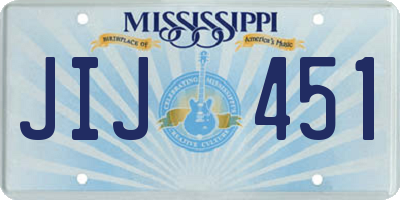 MS license plate JIJ451