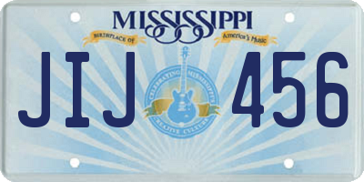 MS license plate JIJ456