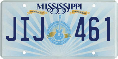 MS license plate JIJ461