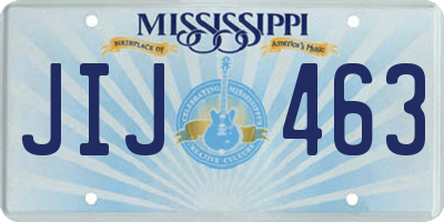 MS license plate JIJ463