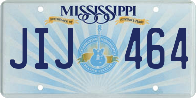 MS license plate JIJ464