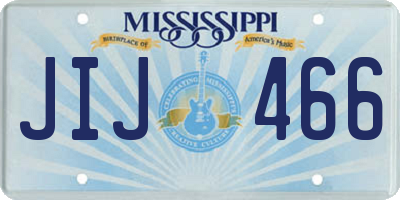 MS license plate JIJ466