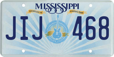 MS license plate JIJ468