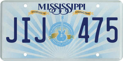 MS license plate JIJ475