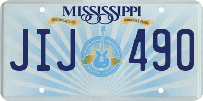 MS license plate JIJ490